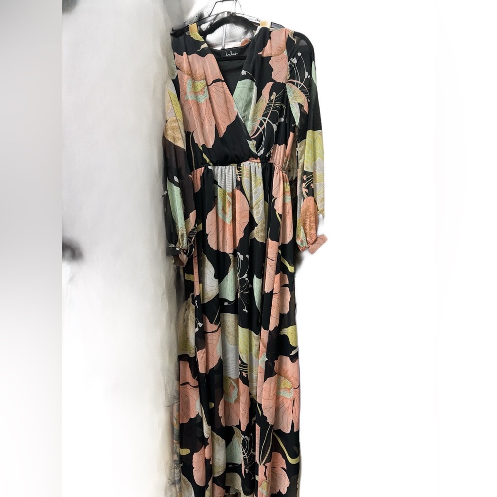 Lulus long sleeve chiffon dress